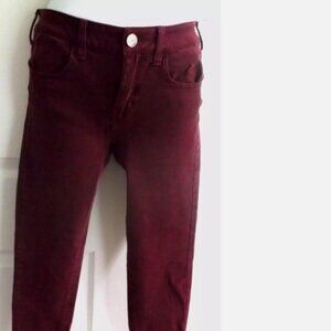 American Eagle Outfitters 360 Super Stretch MAROON Jeggings Skinny Size 4 Short